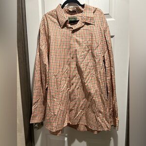 Eddie Bauer Men's Orange Checkered Shirt